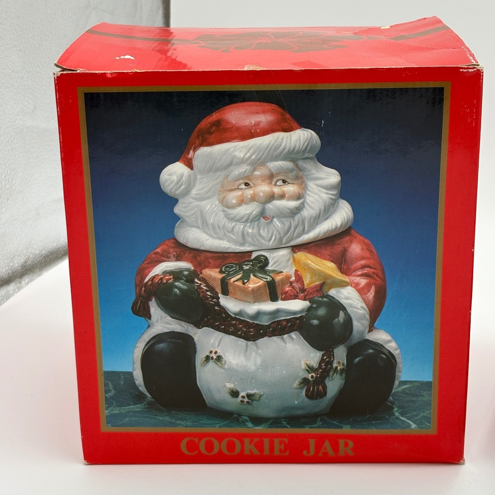 Vintage Ceramic Santa Claus Cookie Jar Christmas Holiday Decor - Picture 2 of 4